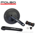 Mank de bicicleta 165/170mm preto crankset anodizado em prata preta